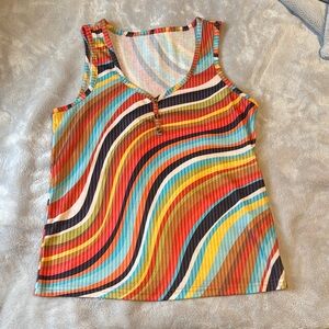 SHEIN || NWOT Multicolor Swirl Tank (M)